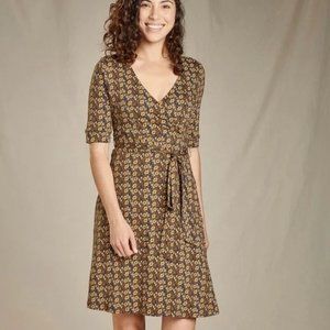 Toad & Co. Women's Buffalo Floral Print Pocket Cue Wrap Dress - M